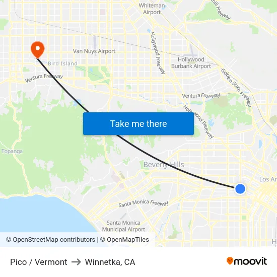 Pico / Vermont to Winnetka, CA map