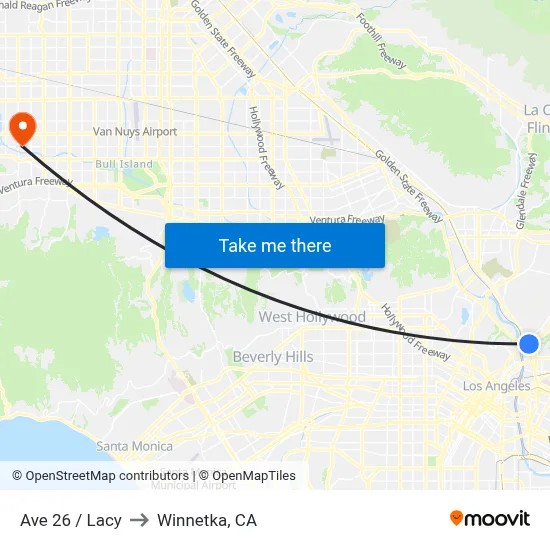 Ave 26 / Lacy to Winnetka, CA map