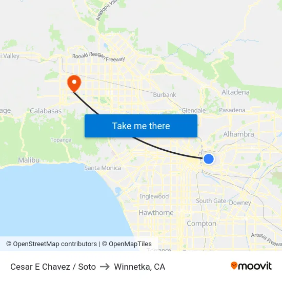 Cesar E Chavez / Soto to Winnetka, CA map