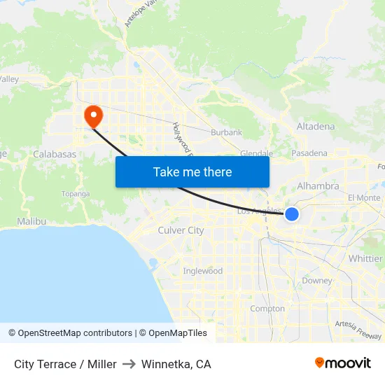 City Terrace / Miller to Winnetka, CA map