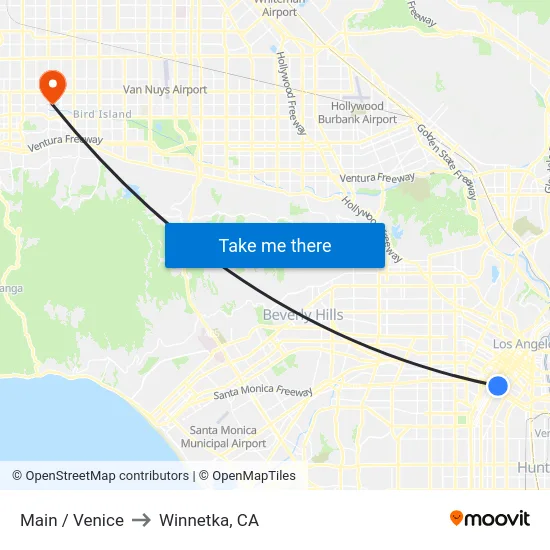 Main / Venice to Winnetka, CA map