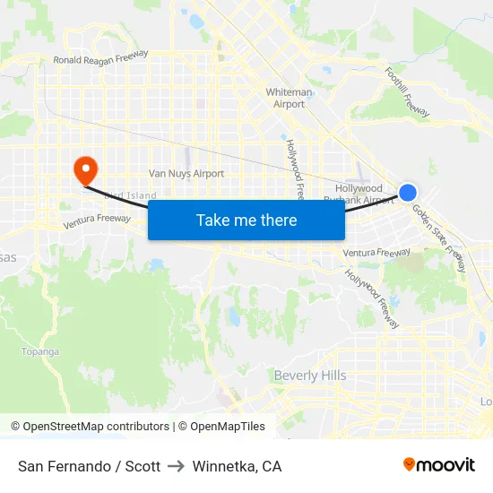 San Fernando / Scott to Winnetka, CA map