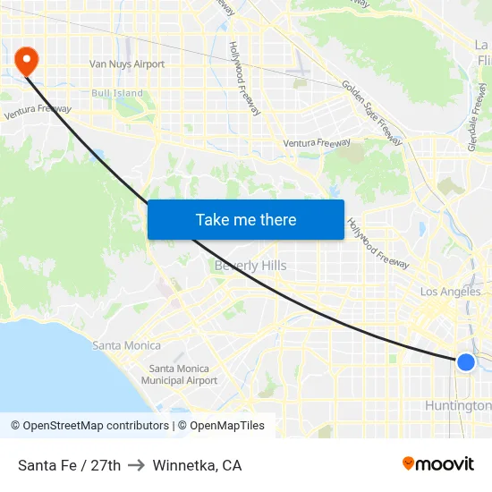 Santa Fe / 27th to Winnetka, CA map