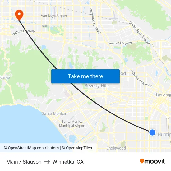 Main / Slauson to Winnetka, CA map