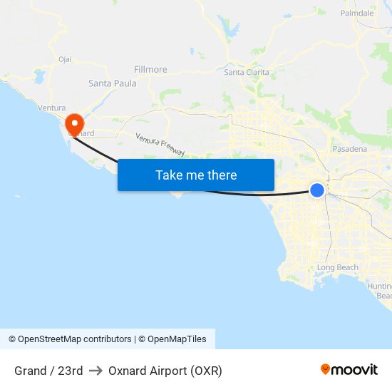 Grand / 23rd to Oxnard Airport (OXR) map