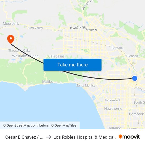 Cesar E Chavez / Alameda to Los Robles Hospital & Medical Center CR2 map