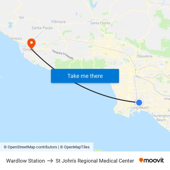 Wardlow Station to St John's Regional Medical Center map