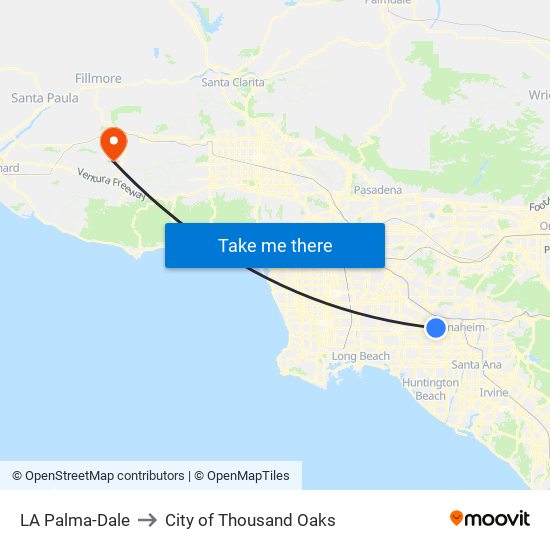 LA Palma-Dale to City of Thousand Oaks map