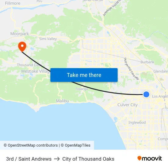 3rd / Saint Andrews to City of Thousand Oaks map