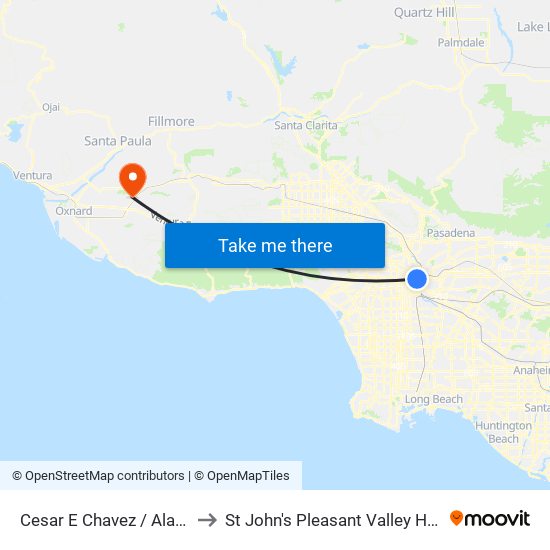 Cesar E Chavez / Alameda to St John's Pleasant Valley Hospital map