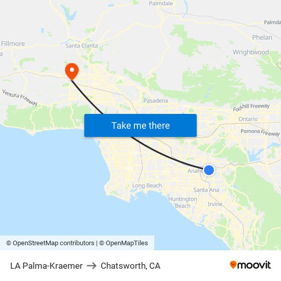 LA Palma-Kraemer to Chatsworth, CA map