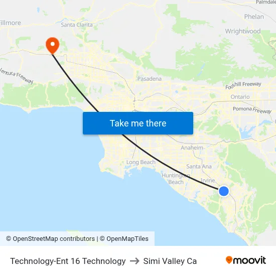 Technology-Ent 16 Technology to Simi Valley Ca map