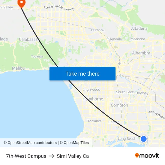 7th-West Campus to Simi Valley Ca map