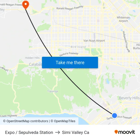 Expo / Sepulveda Station to Simi Valley Ca map