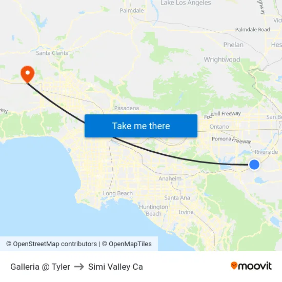 Galleria @ Tyler to Simi Valley Ca map