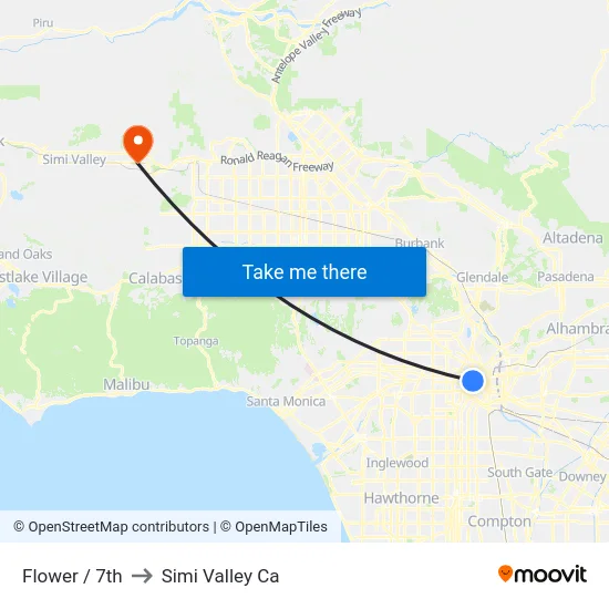 Flower / 7th to Simi Valley Ca map