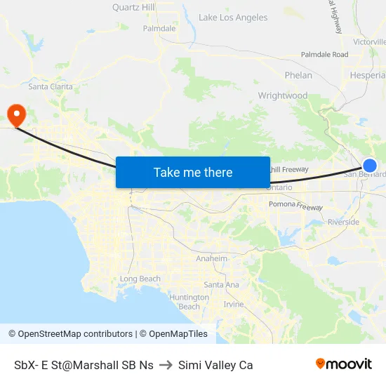 SbX- E St@Marshall SB Ns to Simi Valley Ca map