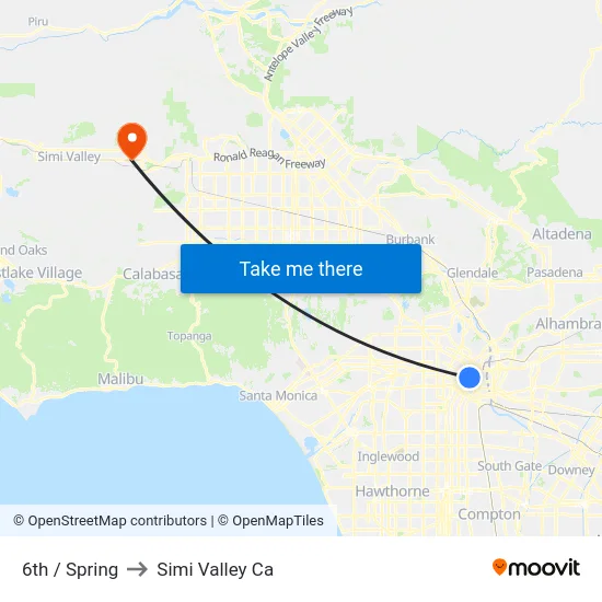 6th / Spring to Simi Valley Ca map