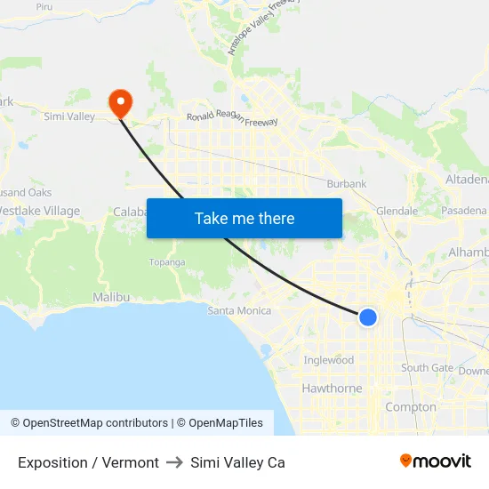 Exposition / Vermont to Simi Valley Ca map