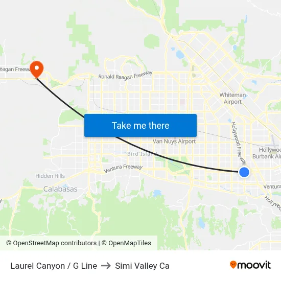 Laurel Canyon / G Line to Simi Valley Ca map
