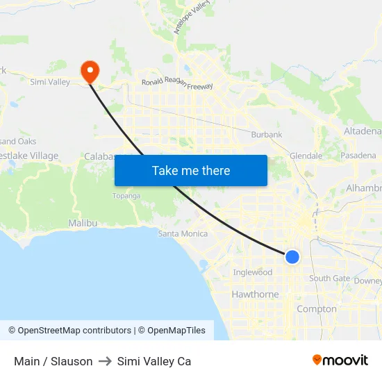 Main / Slauson to Simi Valley Ca map