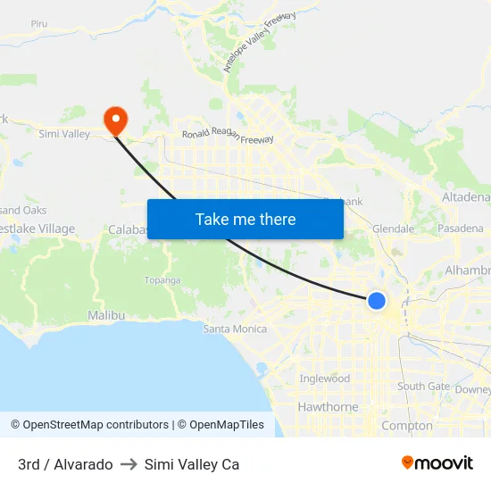 3rd / Alvarado to Simi Valley Ca map