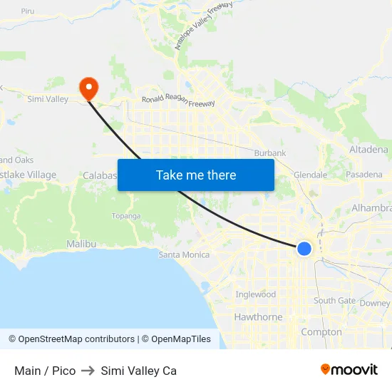 Main / Pico to Simi Valley Ca map