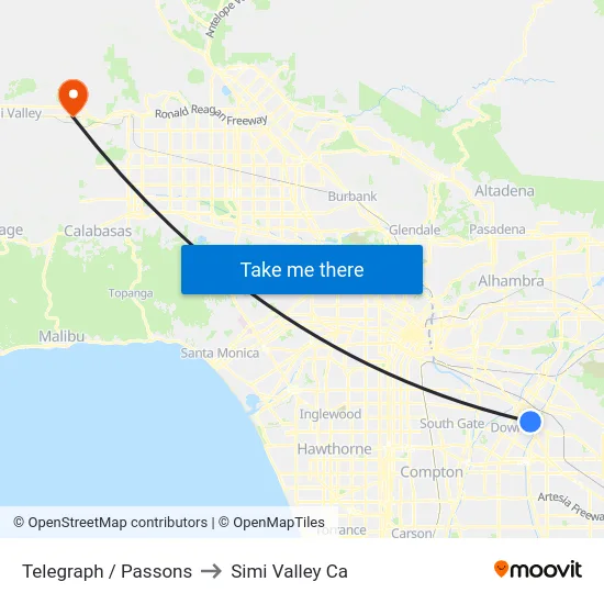 Telegraph / Passons to Simi Valley Ca map