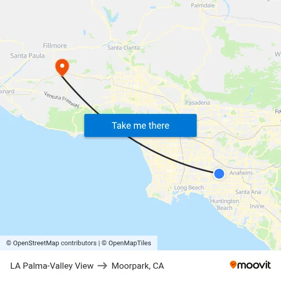 LA Palma-Valley View to Moorpark, CA map