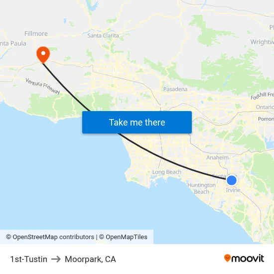1st-Tustin to Moorpark, CA map