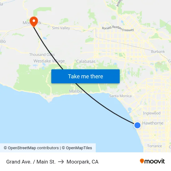 Grand Ave. / Main St. to Moorpark, CA map