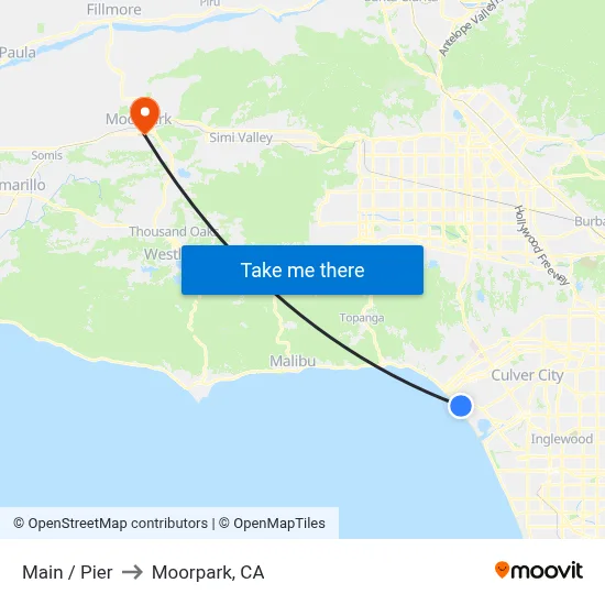 Main / Pier to Moorpark, CA map