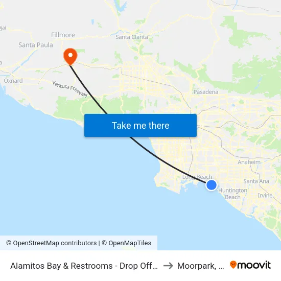 Alamitos Bay & Restrooms - Drop Off Only to Moorpark, CA map