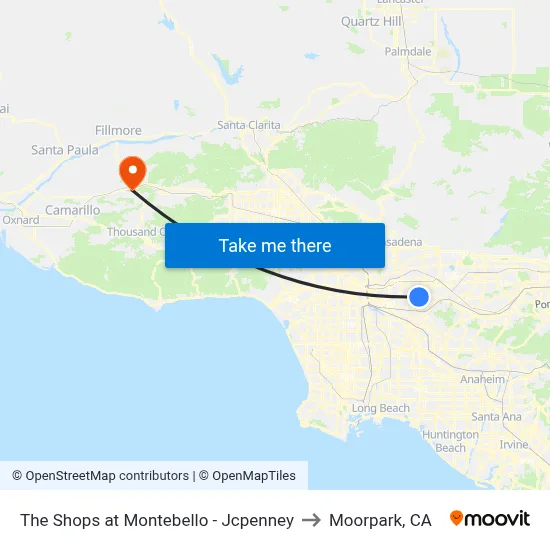 The Shops at Montebello - Jcpenney to Moorpark, CA map