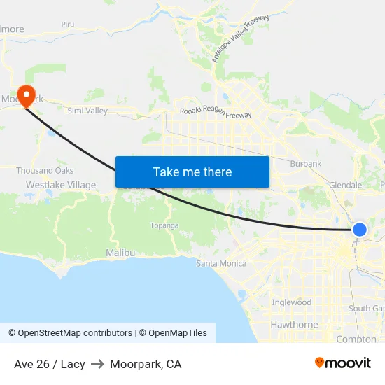 Ave 26 / Lacy to Moorpark, CA map