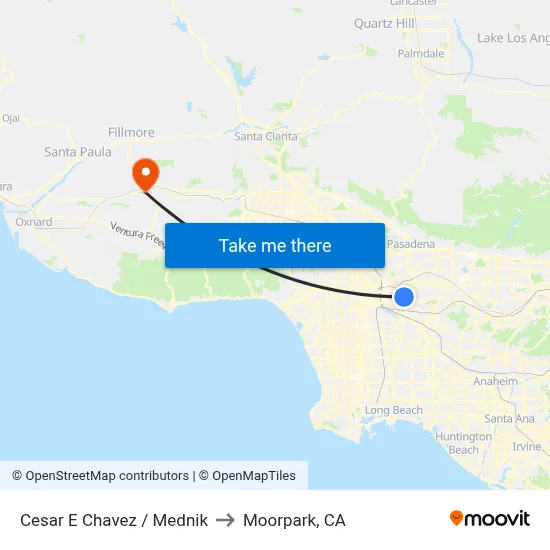 Cesar E Chavez / Mednik to Moorpark, CA map