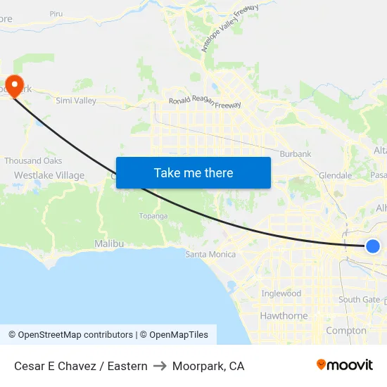 Cesar E Chavez / Eastern to Moorpark, CA map
