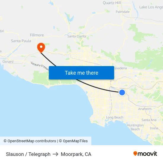 Slauson / Telegraph to Moorpark, CA map
