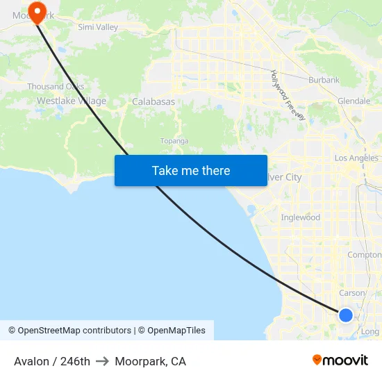 Avalon / 246th to Moorpark, CA map