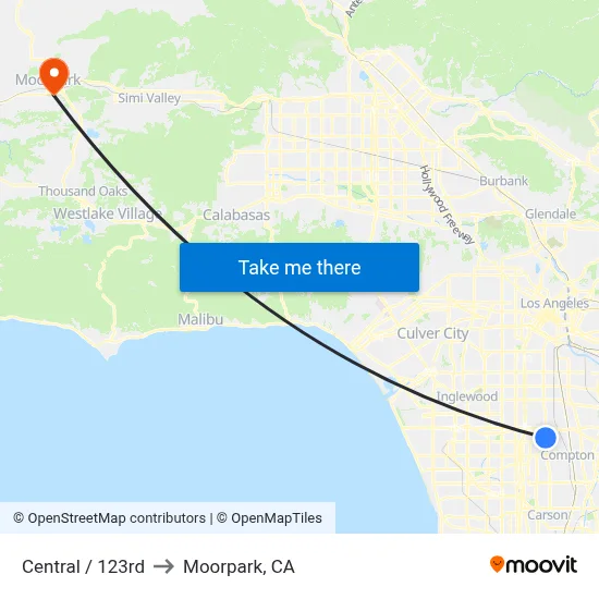 Central / 123rd to Moorpark, CA map