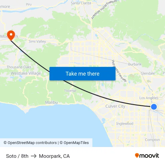 Soto / 8th to Moorpark, CA map
