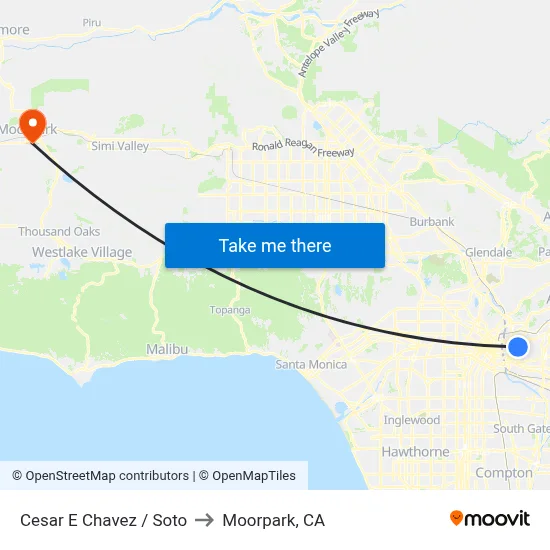 Cesar E Chavez / Soto to Moorpark, CA map