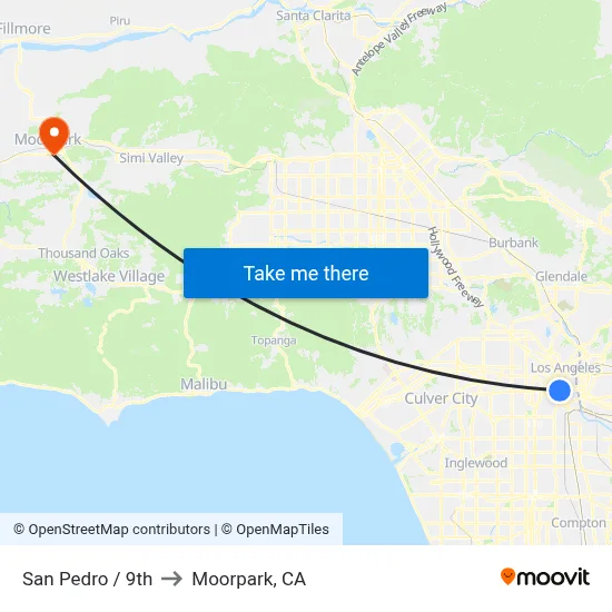 San Pedro / 9th to Moorpark, CA map