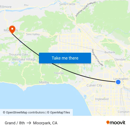 Grand / 8th to Moorpark, CA map