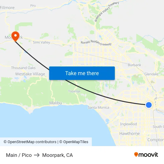Main / Pico to Moorpark, CA map