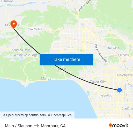 Main / Slauson to Moorpark, CA map