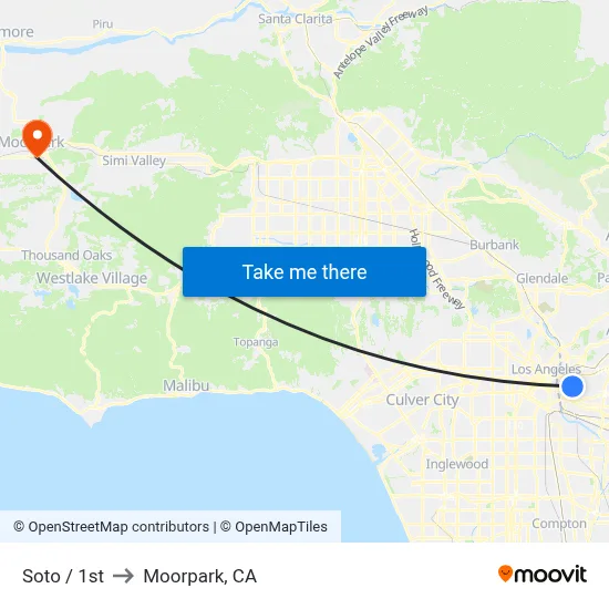 Soto / 1st to Moorpark, CA map