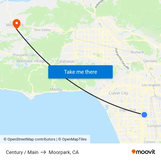 Century / Main to Moorpark, CA map
