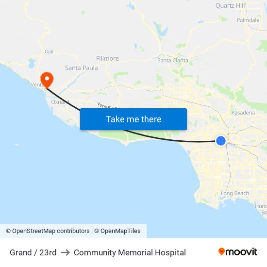 Grand / 23rd to Community Memorial Hospital map