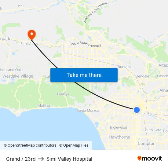 Grand / 23rd to Simi Valley Hospital map